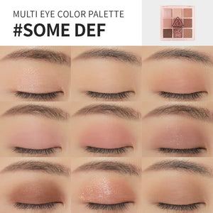 3CE Multi Eye Color Palette #SOME DEF with Eyeshadow Brushes 4ea