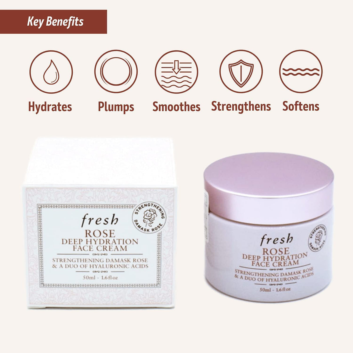 Fresh Rose Deep Hydration Strengthening Face Cream 1.6 oz – Prolisok