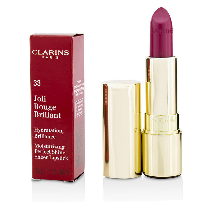 Clarins joli rouge brillant (moisturizing perfect shine sheer lipstick)  # 33 soft plum  3.5g/0.1oz