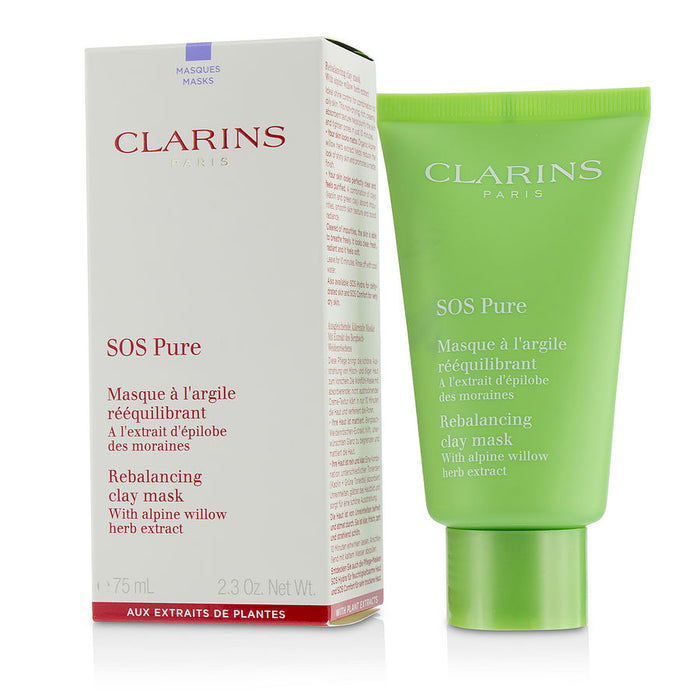 Clarins sos pure rebalancing clay mask with alpine willow  combination to oily skin  75ml/2.3oz
