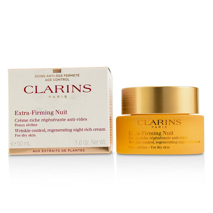 Clarins extrafirming nuit wrinkle control, regenerating night rich cream  for dry skin  50ml/1.6oz