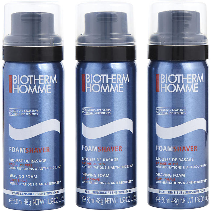 BIOTHERM sensitive skin shaving foam - sensitive skin travel trio 1.7 oz 3 pcs