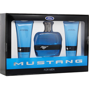 Ford mustang blue by estee lauder edt spray 3.4 oz & hair and body wash 3.4 oz & aftershave balm 3.4 oz